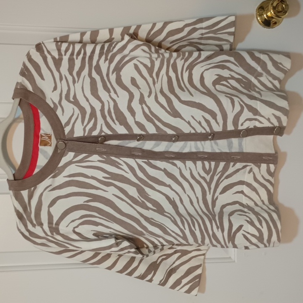 JM Collection animal print cardigan